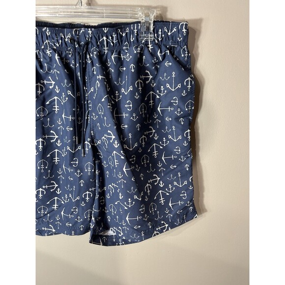 Lands End Men's Blue Anchor Swim Trunks Size Large - Picture 9 of 11